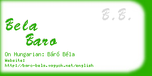 bela baro business card